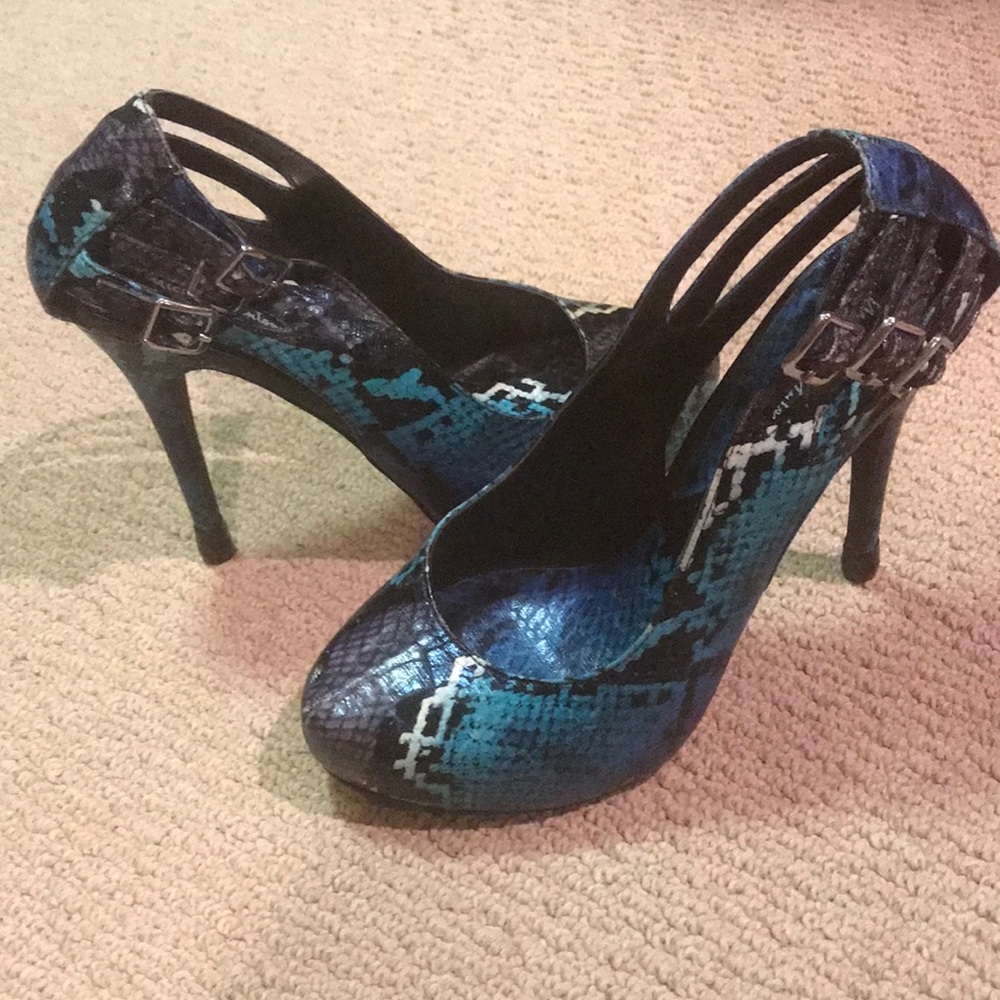 Teal Snakeskin heels